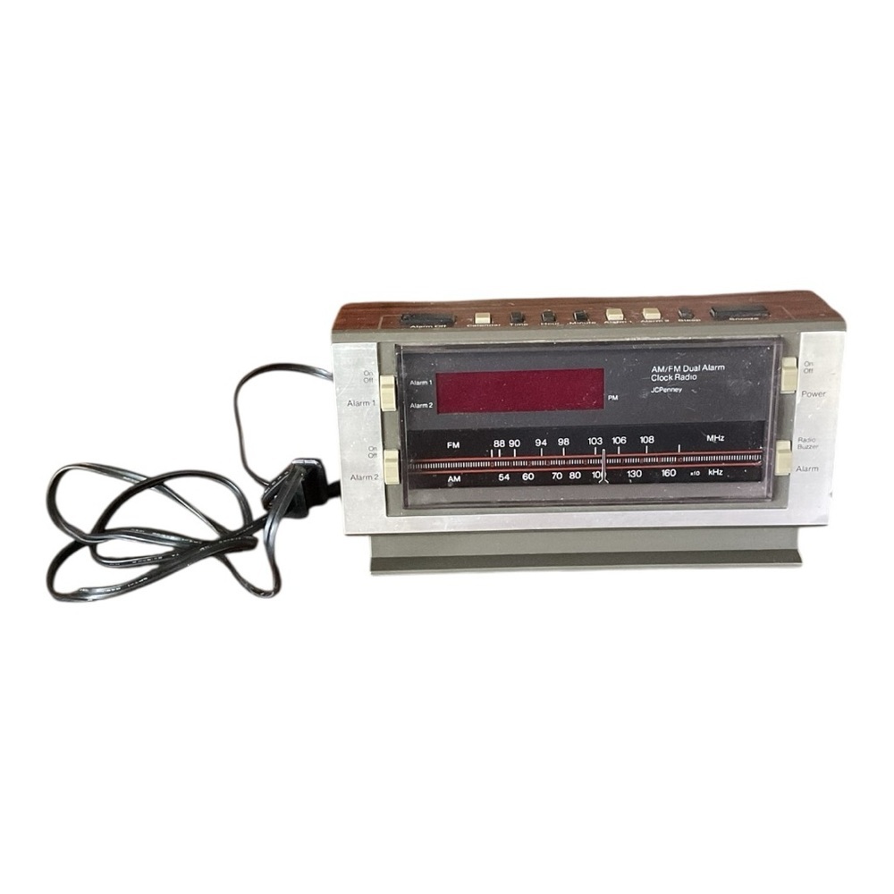 Vintage GE 7-4612B AM/FM Digital Clock Radio Woodgrain 1980s - Picture 2 of 8
